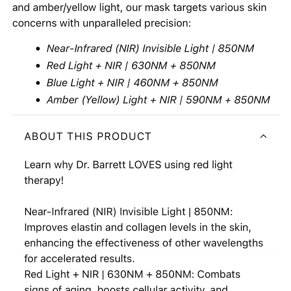 Red LED Light Therapy Mask - Picture 4 of 4